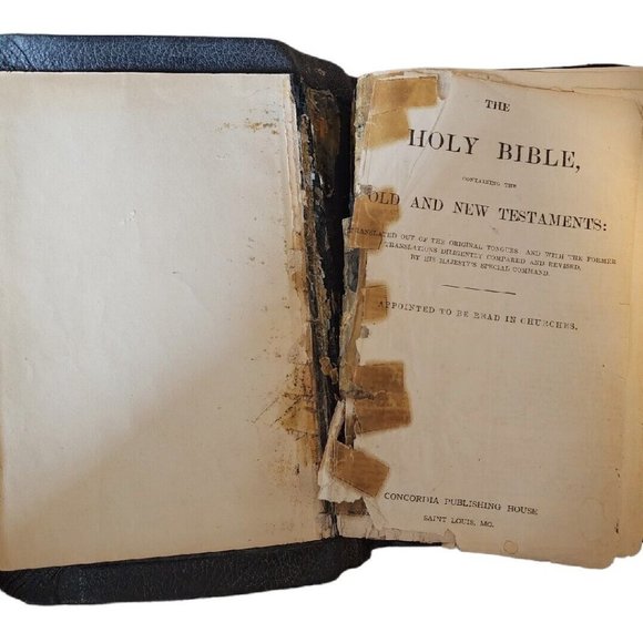 Antique Holy Bible Self Pronouncing Teacher’s Edition Concordia St Louis 1923 - Picture 4 of 15